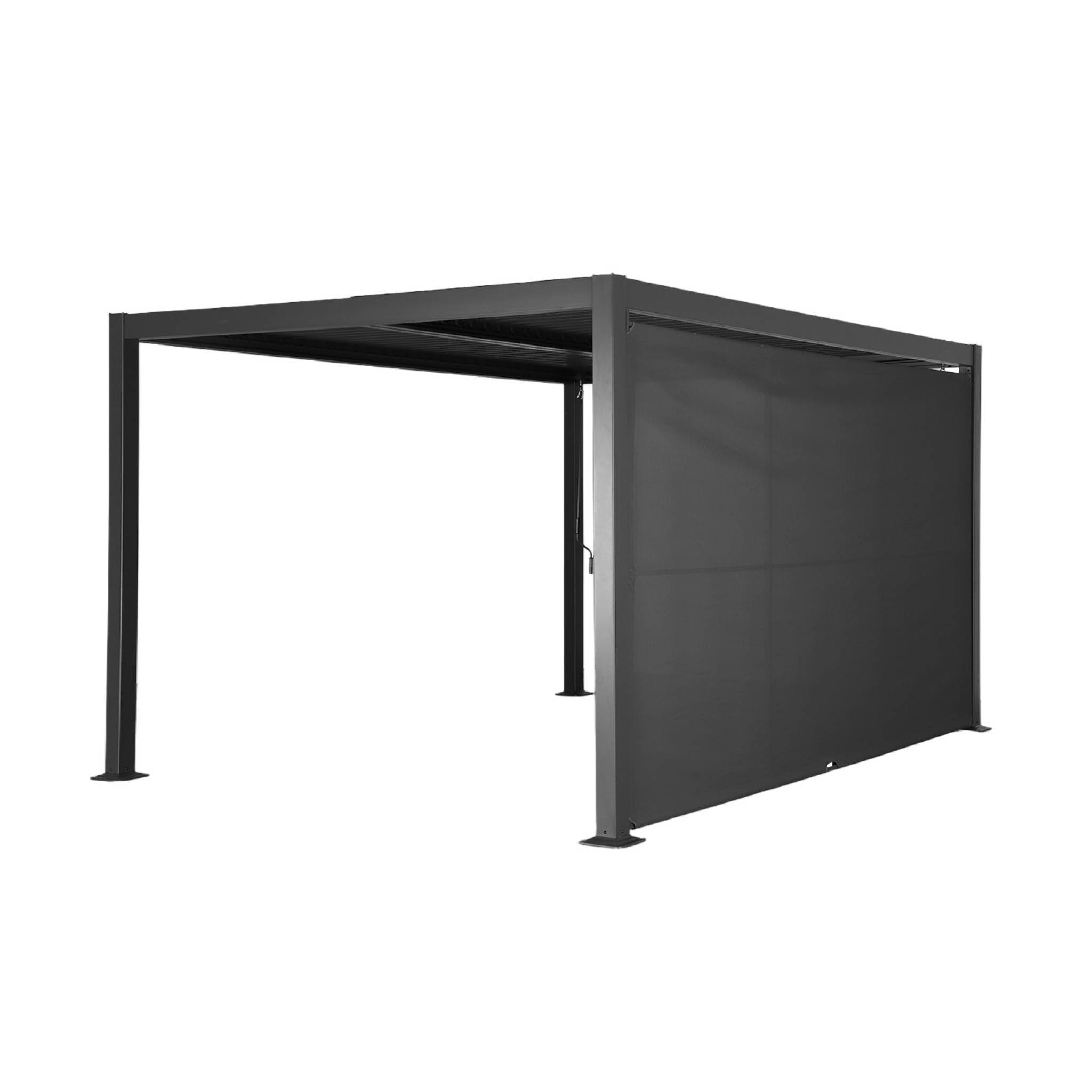 sweeek - Pergola bioclimatique aluminium et acier 4x3m + auvent 4m anthracite Palace | sweeek - Image 2