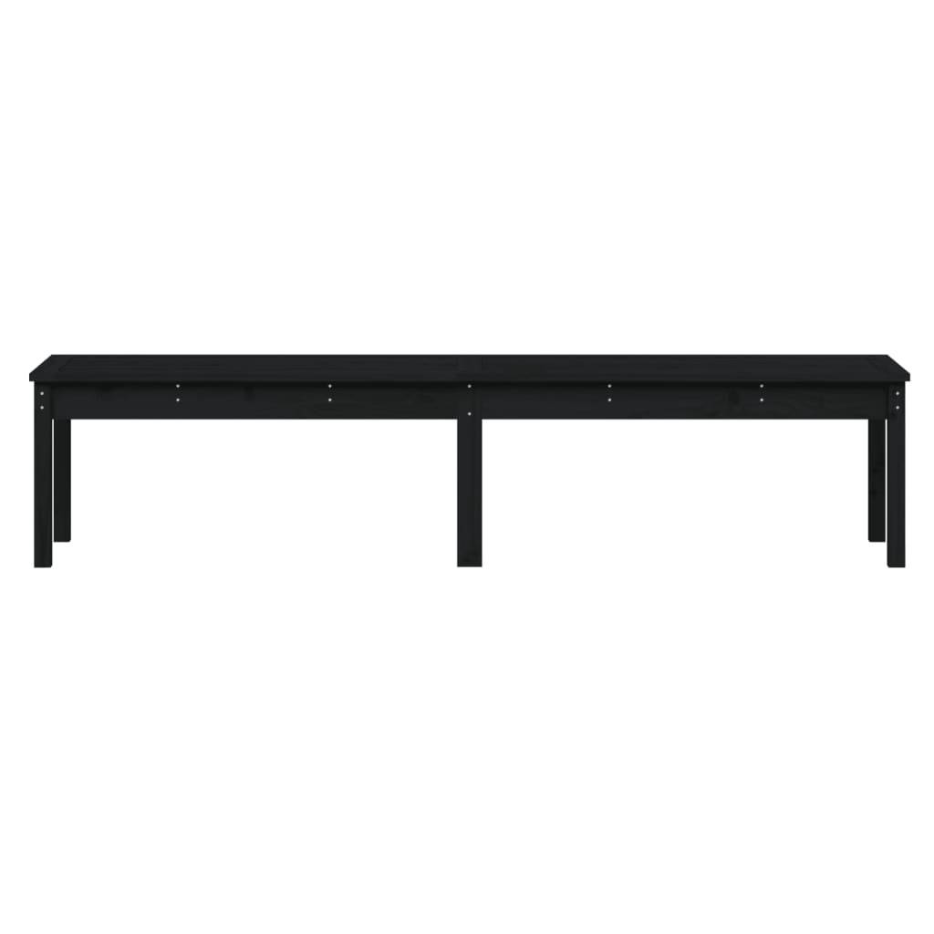 Helloshop26 - Banc de jardin meuble de patio d'extérieur terrasse à 2 places 203,5 x 44 x 45 cm bois massif de pin noir - Image 2