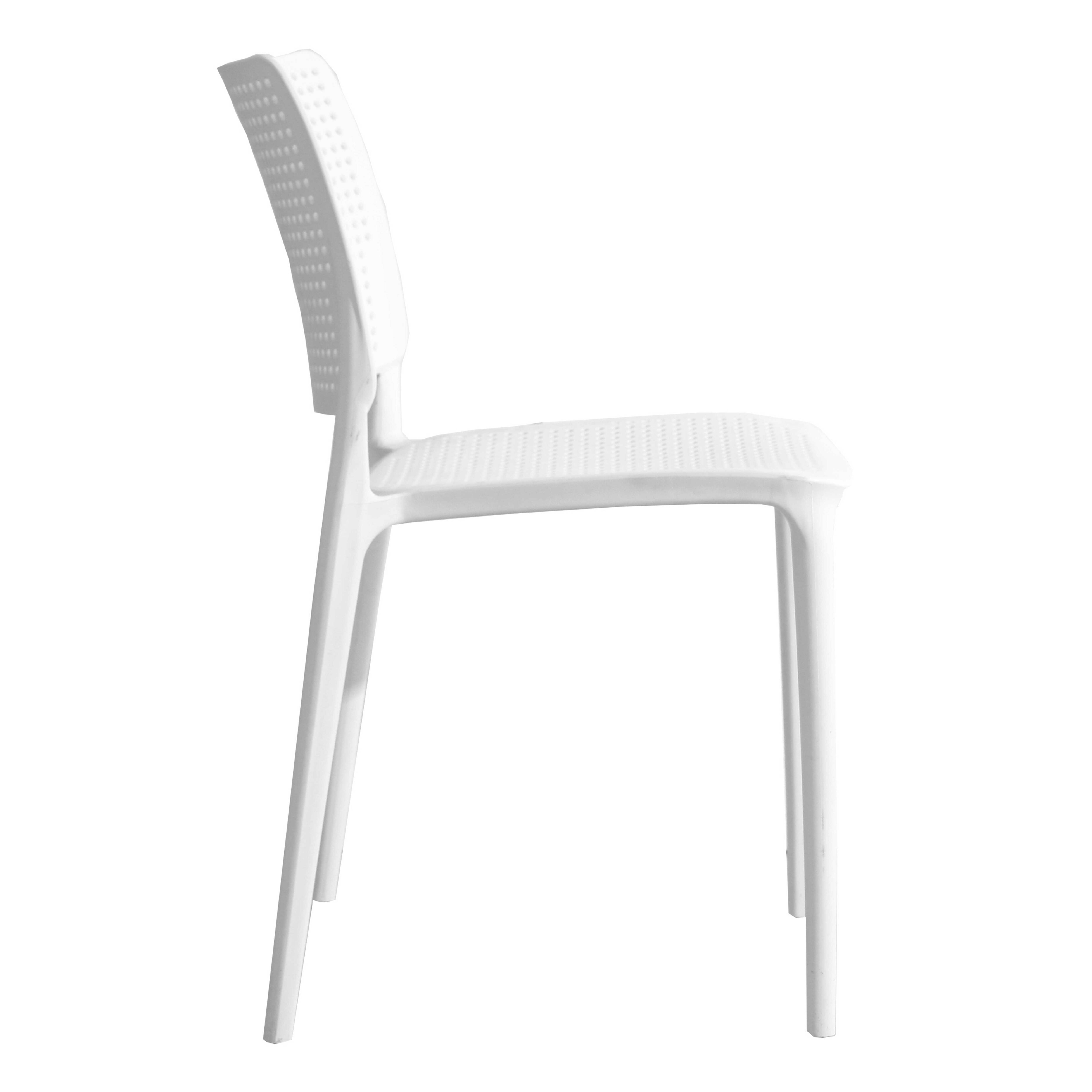 Oviala - Chaise de terrasse ajourée en plastique blanc Riga - Oviala - Image 5