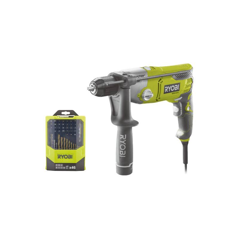 Ryobi - Pack RYOBI Perceuse à percussion RPD1010K - 1010W - coffret de 46 accessoires mixtes - RAK46MIX - Image 1
