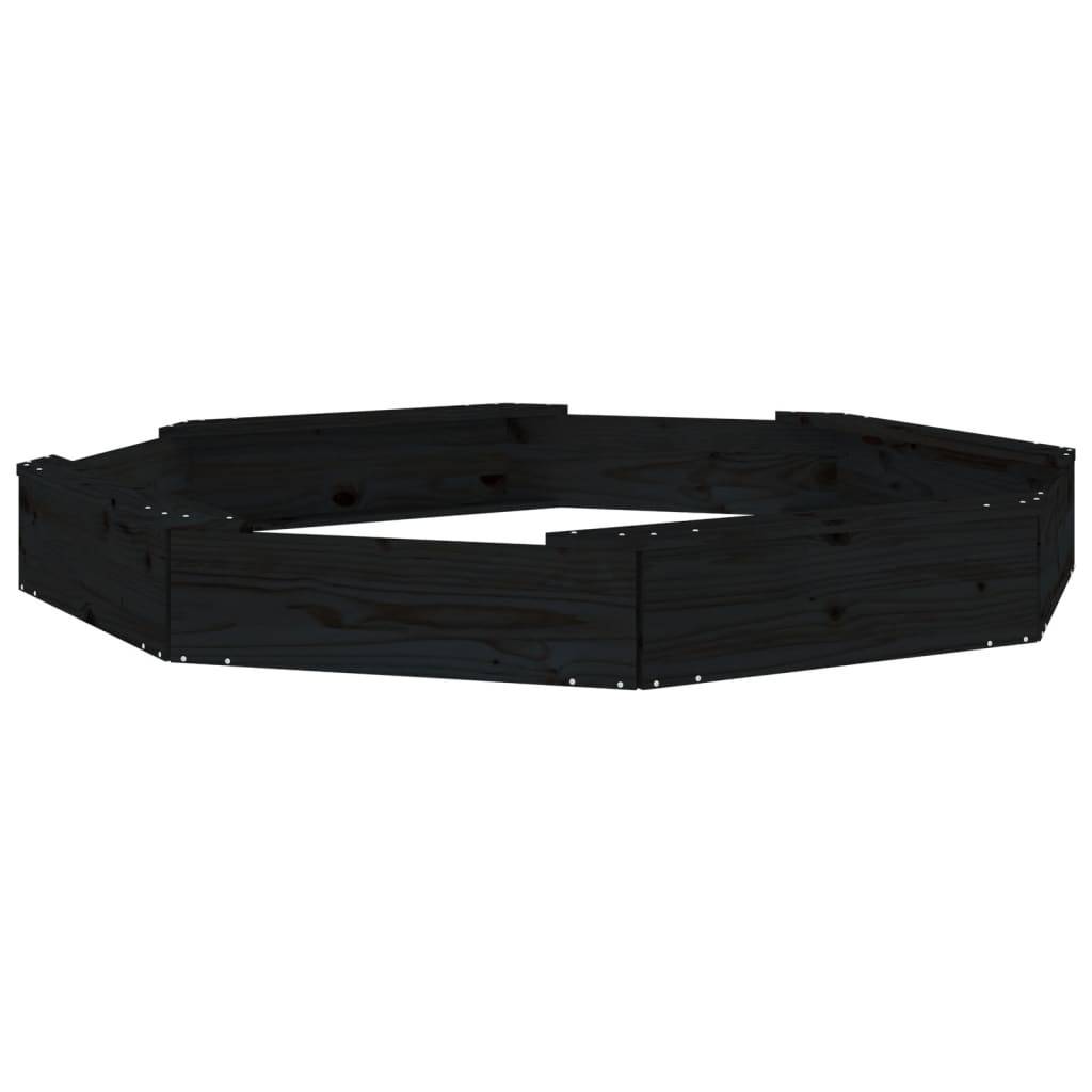 Maison Chic - Bac à sable - Maison de jeu pour enfants avec sièges noir octogone bois de pin massif-JU12119 - Image 1