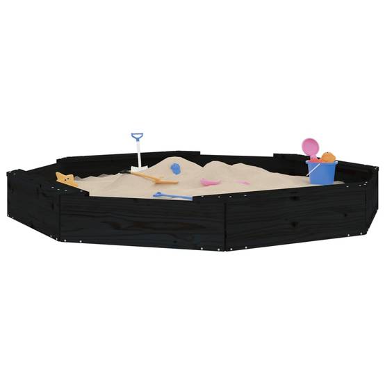 Maison Chic - Bac à sable - Maison de jeu pour enfants avec sièges noir octogone bois de pin massif-JU12119 - Image 3