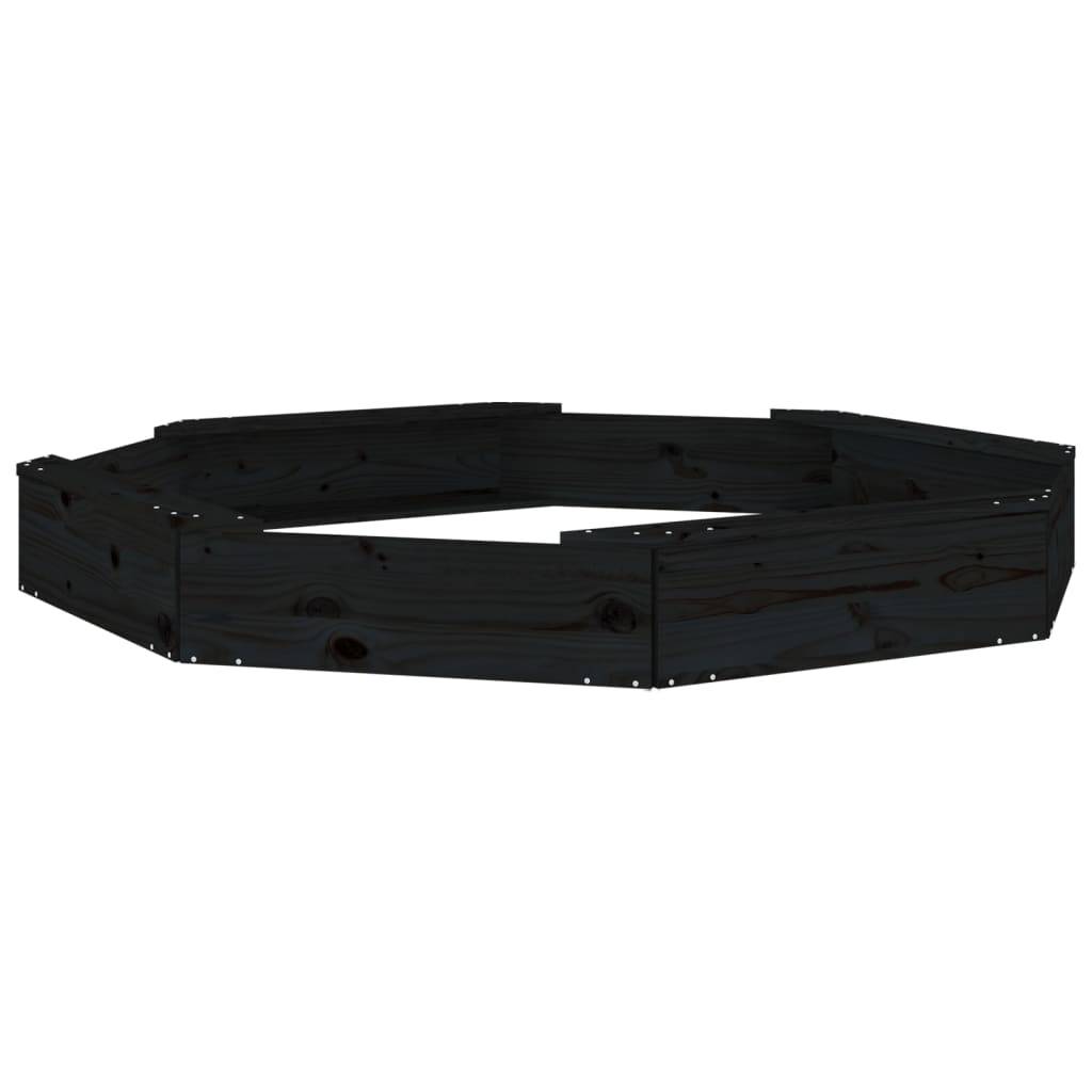 Maison Chic - Bac à sable - Maison de jeu pour enfants avec sièges noir octogone bois de pin massif-JU12119 - Image 6