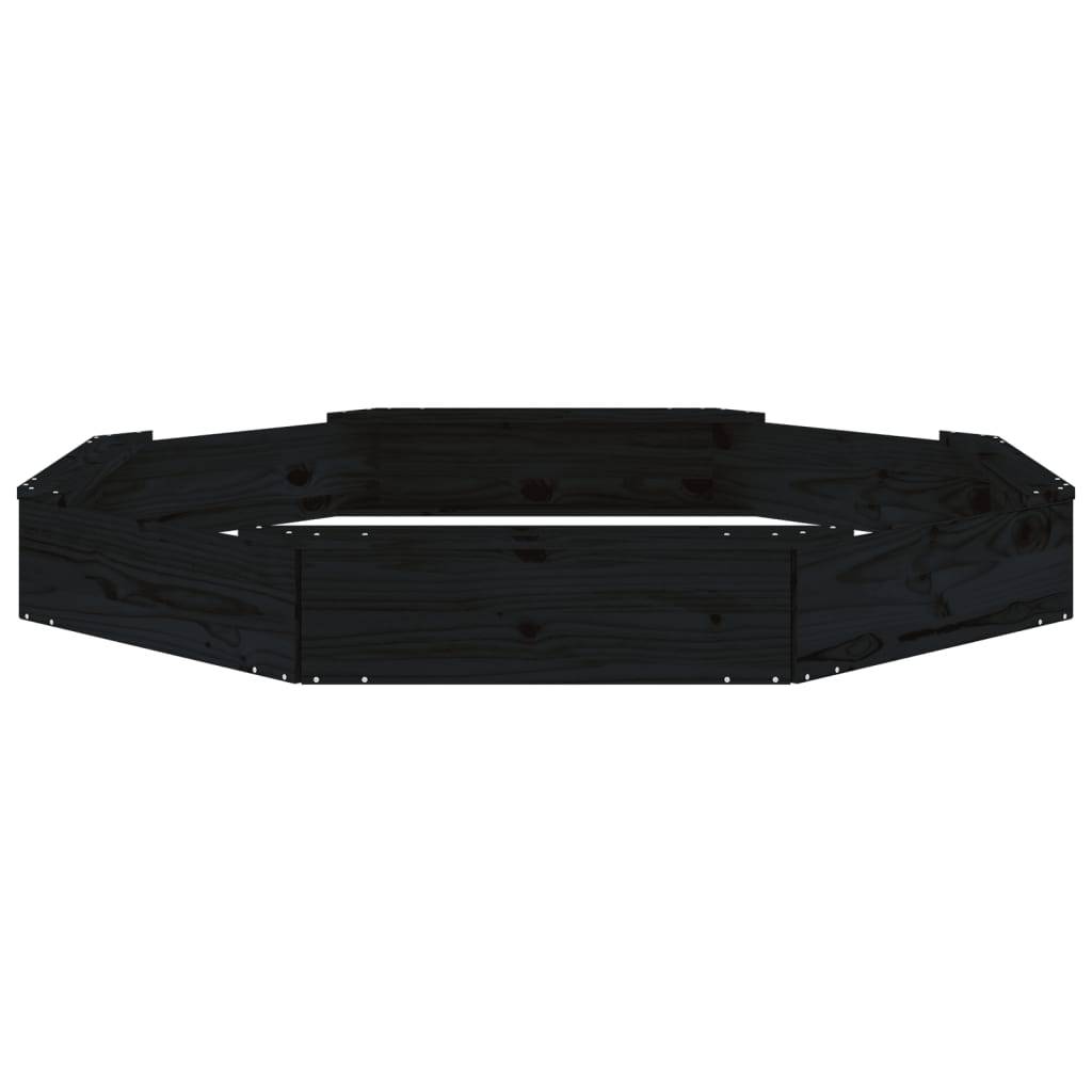 Maison Chic - Bac à sable - Maison de jeu pour enfants avec sièges noir octogone bois de pin massif-JU12119 - Image 5