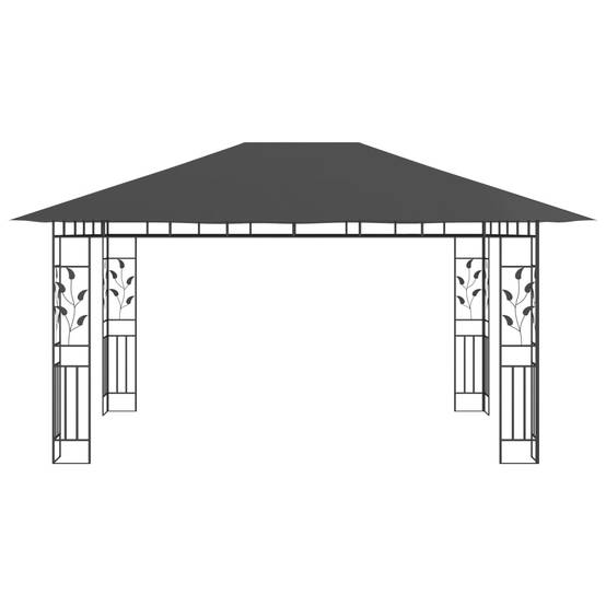 Tonnelle de Terrasse 4x3m Acier avec Moustiquaire Toile Polyester Anti-UV Anthracite – ComfortXL Outdoor Living - Image 3