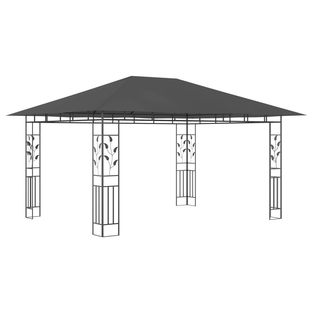 Tonnelle de Terrasse 4x3m Acier avec Moustiquaire Toile Polyester Anti-UV Anthracite – ComfortXL Outdoor Living - Image 2