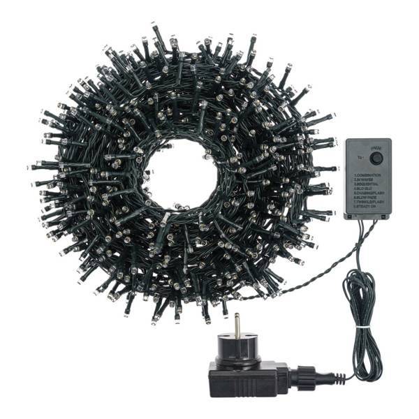 Lotti - Guirlande lumineuse extérieure 24,5M 600 LED ambré 8 jeux mémoire timer câble vert Lotti - Image 3