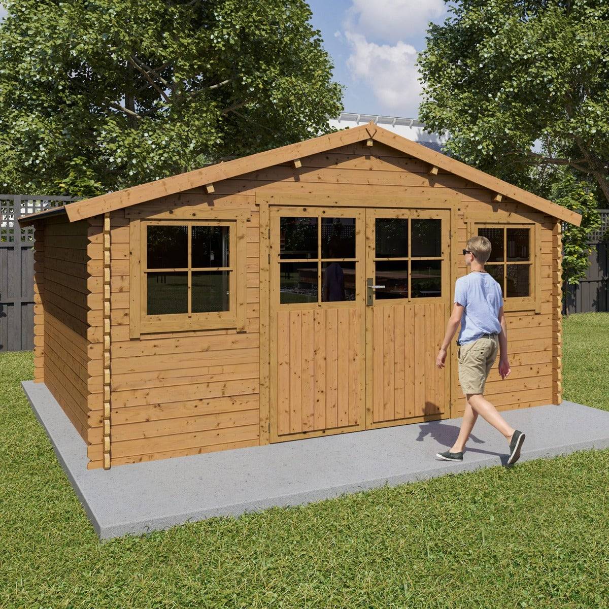 Abri de jardin bois marron 15,5 m2 Zélos - Image 6