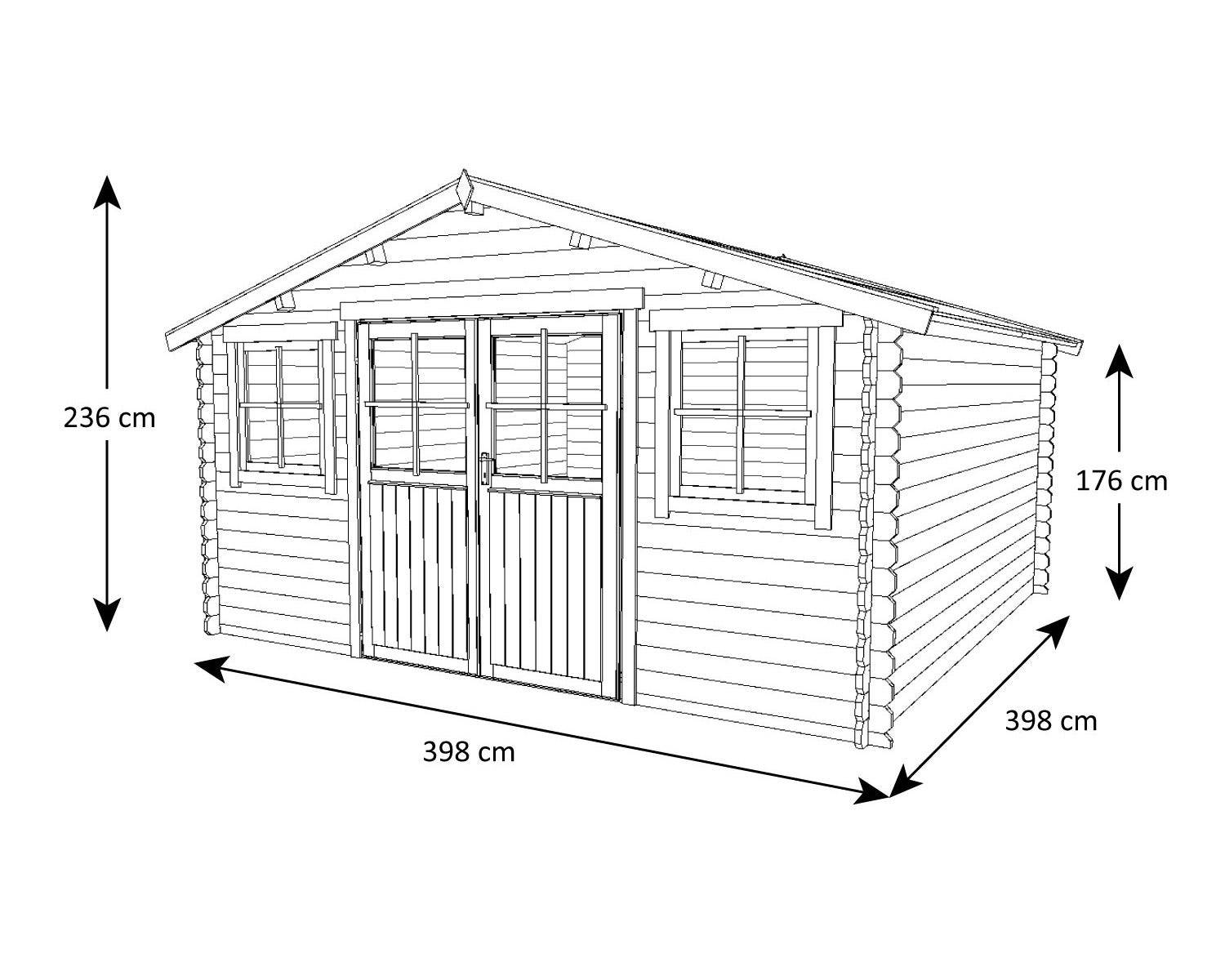 Abri de jardin bois marron 15,5 m2 Zélos - Image 3