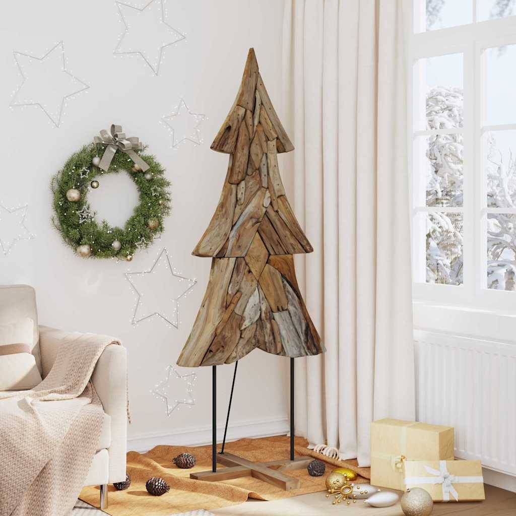 Maison Chic - Sapin de Noël | Arbre de Noël avec support Marron 180 cm Bois de teck solide Maison Chic - Image 2