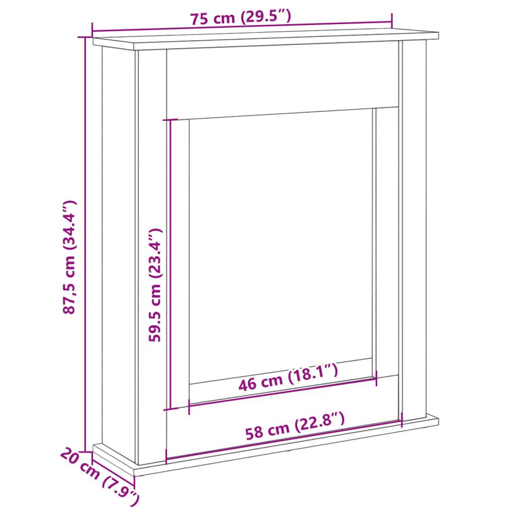 Manteau de Cheminée Effet Bois pour Salon Décoratif avec Étagère 75x20x87.5 cm Chêne Fumé - ComfortXL Outdoor Living - Image 9