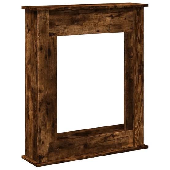 Manteau de Cheminée Effet Bois pour Salon Décoratif avec Étagère 75x20x87.5 cm Chêne Fumé - ComfortXL Outdoor Living - Image 2