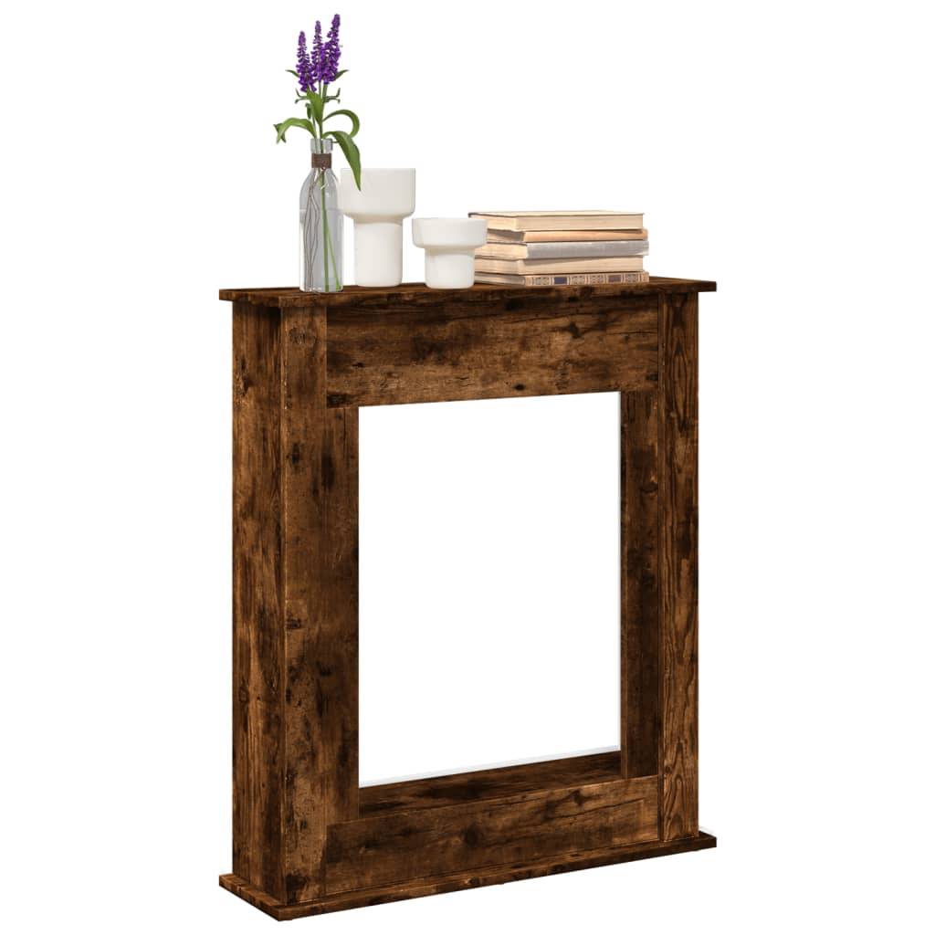 Manteau de Cheminée Effet Bois pour Salon Décoratif avec Étagère 75x20x87.5 cm Chêne Fumé - ComfortXL Outdoor Living - Image 1