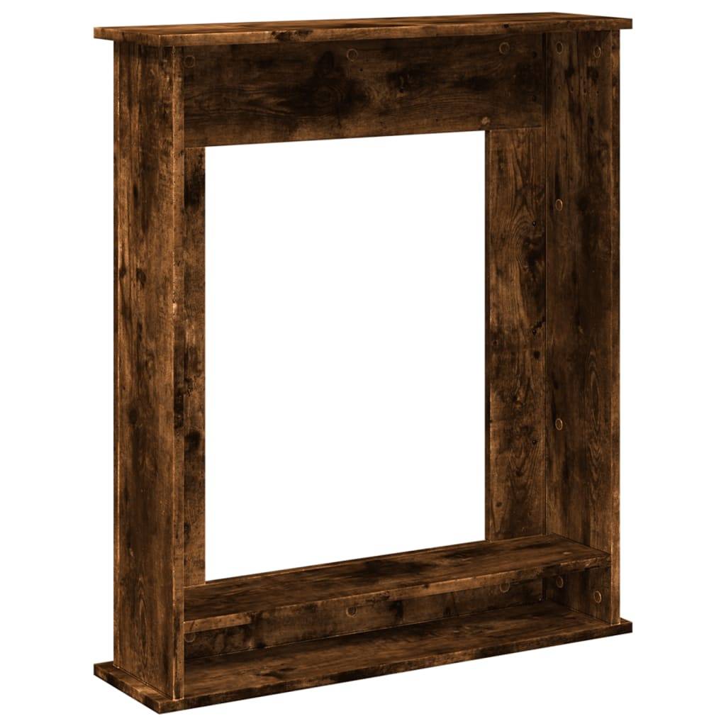 Manteau de Cheminée Effet Bois pour Salon Décoratif avec Étagère 75x20x87.5 cm Chêne Fumé - ComfortXL Outdoor Living - Image 6
