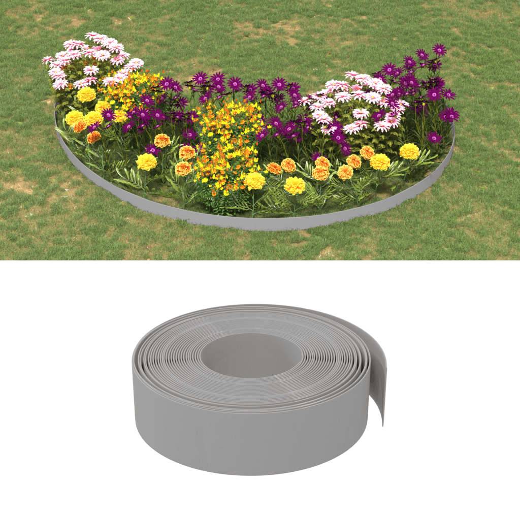 Bordure pelouse polyéthylène aménagement extérieur séparation 10mx15cm gris - ComfortXL Outdoor Living - Image 1