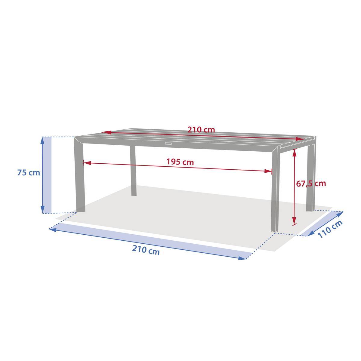 Hesperide - Table de jardin 12 places Luzane extensible argile Hespéride - Image 7