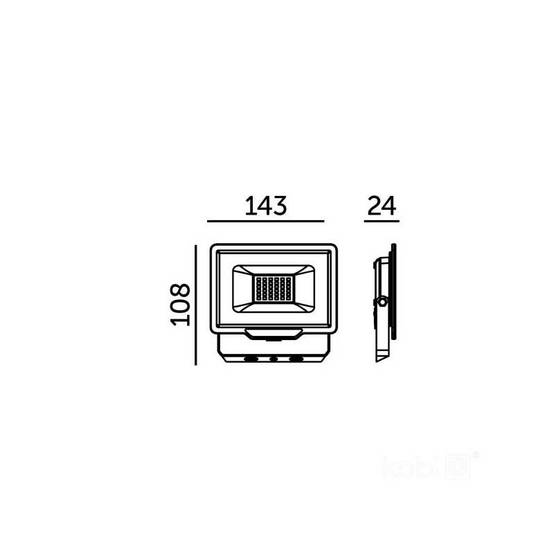 Projecteur LED MH 30W noir 6500K IP65 blanc froid - Image 2