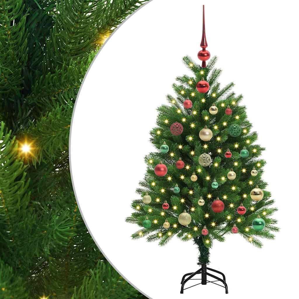 Sapin de Noël | Arbre de Noël avec 150 LED avec support Vert 120 cm PE Maison Chic - Image 1