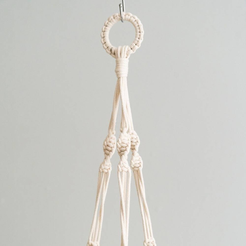 Suspension macramé pour plantes - Décoration bohème - Blanc - Pour balcon/intérieur - Living123 - Image 4