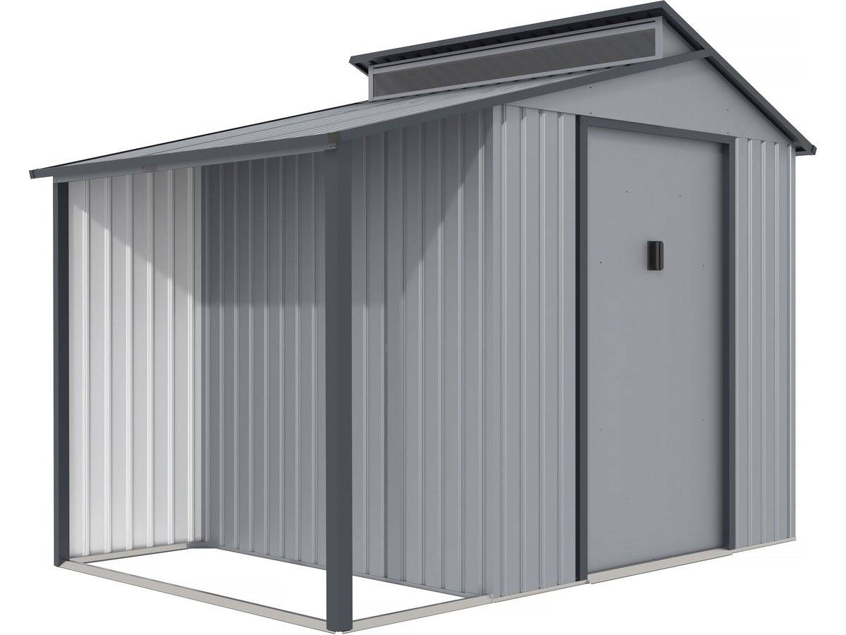 Abri De Jardin Métal Avec Pergola "madras" - 5.64 M² - 193 X 292 X 229 Cm - Gris -habitat Et Jardin - Image 1