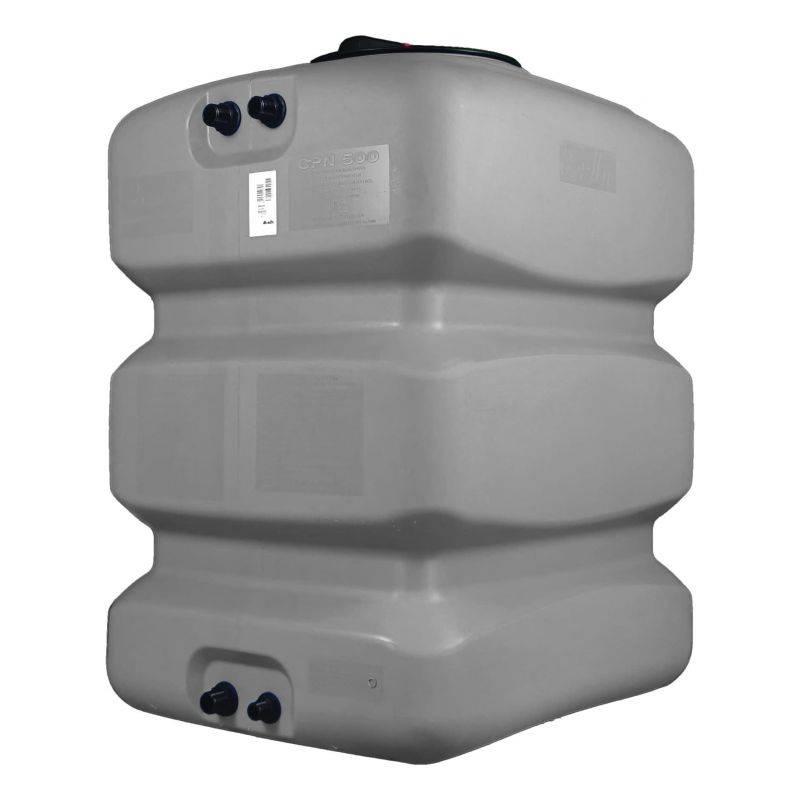 Cuve récupération eau de pluie 500L - Réservoir aérien compact Gris - Polyéthylène - ELBI CPN - Image 1