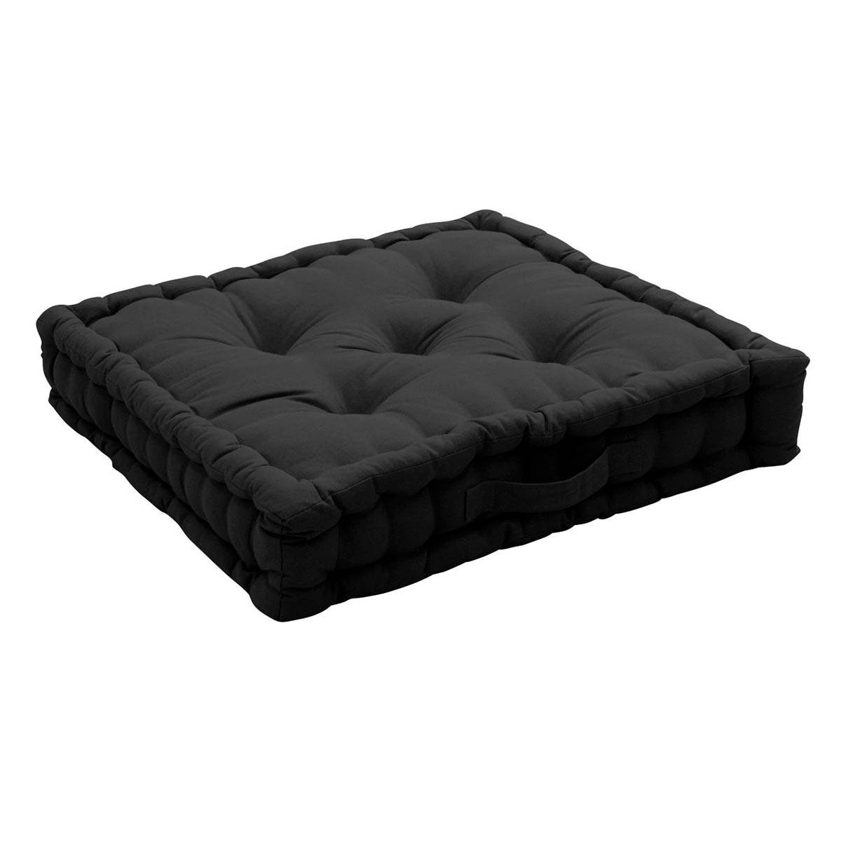 Enjoy Home - Coussin de Sol Uni "Panama" 50x50cm Anthracite - Image 1