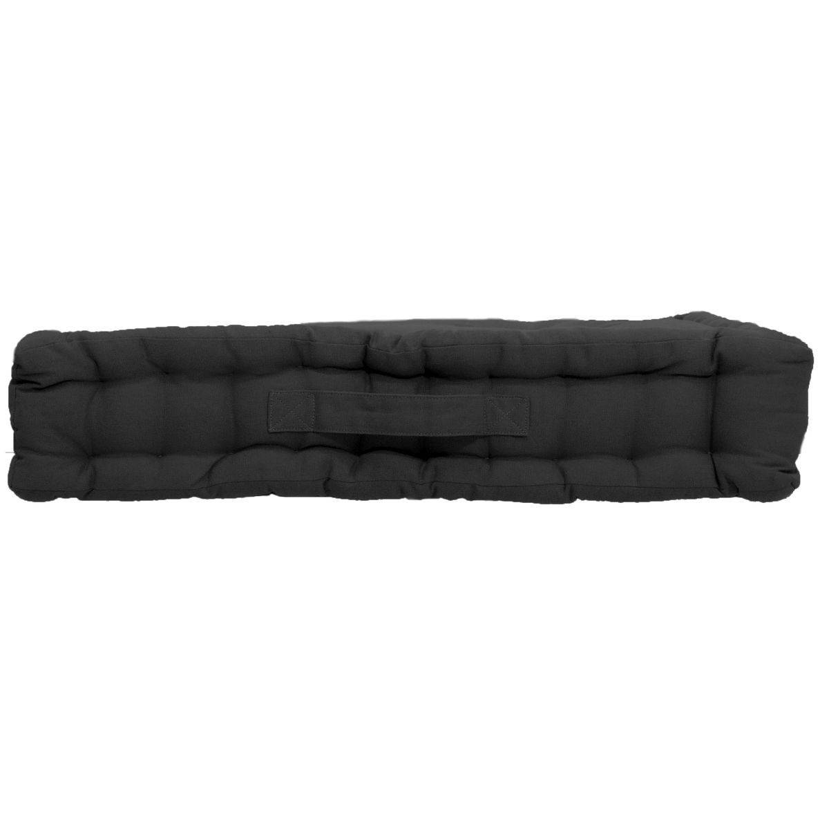 Enjoy Home - Coussin de Sol Uni "Panama" 50x50cm Anthracite - Image 2