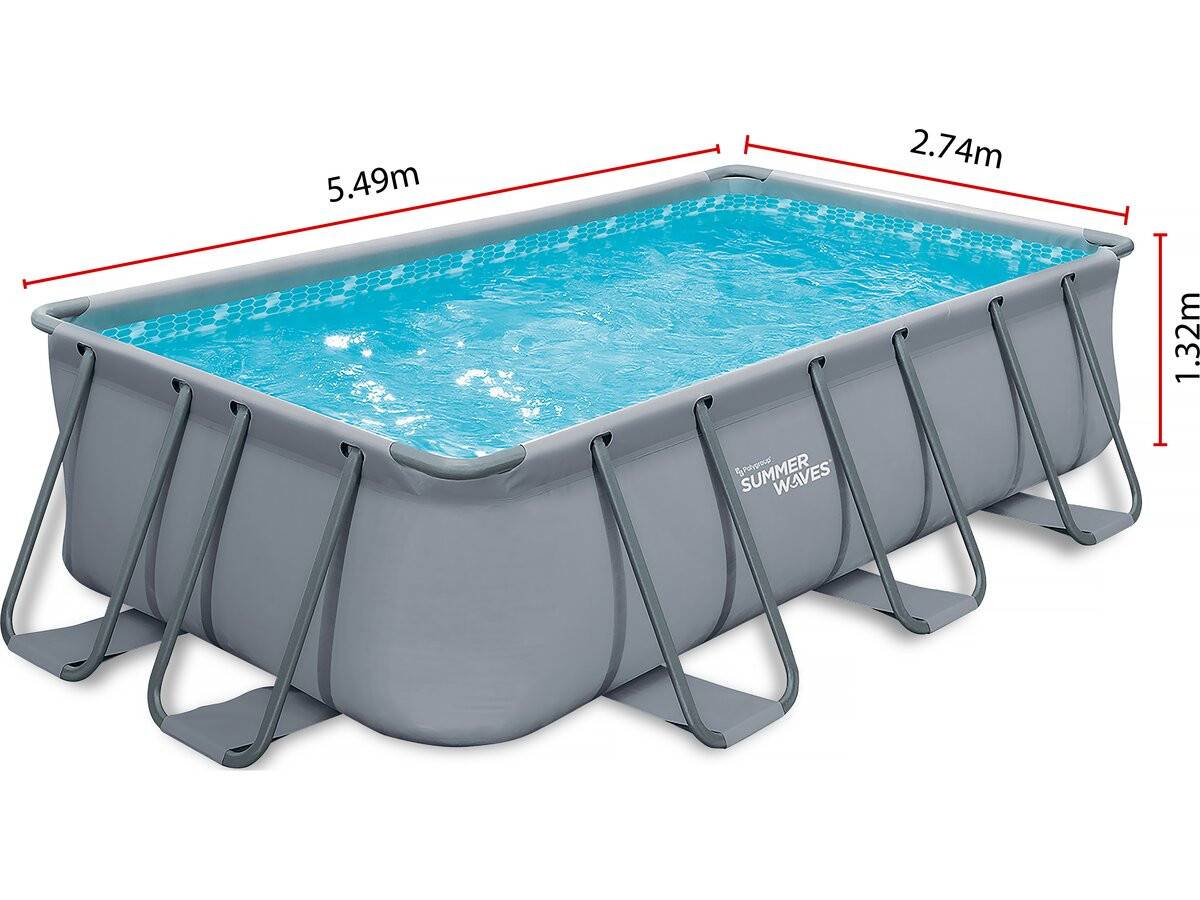 Piscine Tubulaire Ludo 3 - 5.49 X 2.74 X 1.32 M - Filtration à  Sable 5,1m3/h -habitat Et Jardin - Image 4