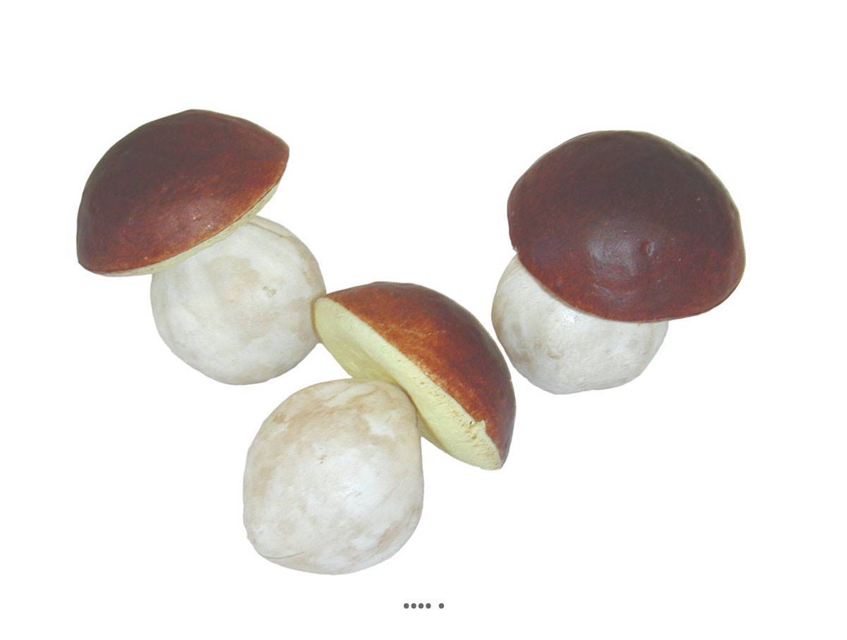 Artificielles - Bolets artificiels en lot de 3 en Plastique soufflé H 80x65 mm - Image 2