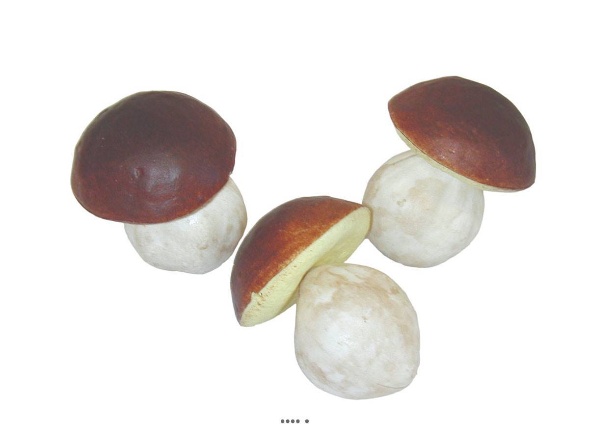 Artificielles - Bolets artificiels en lot de 3 en Plastique soufflé H 80x65 mm - Image 1