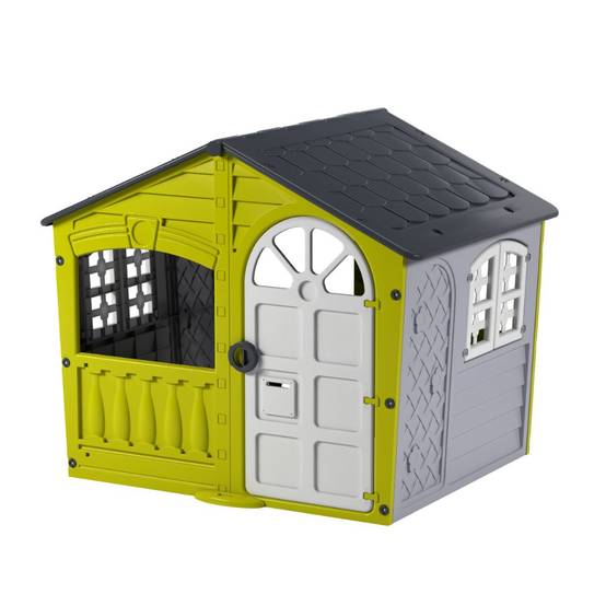 Maisonnette cabane plastique vert citron STORM - Image 2