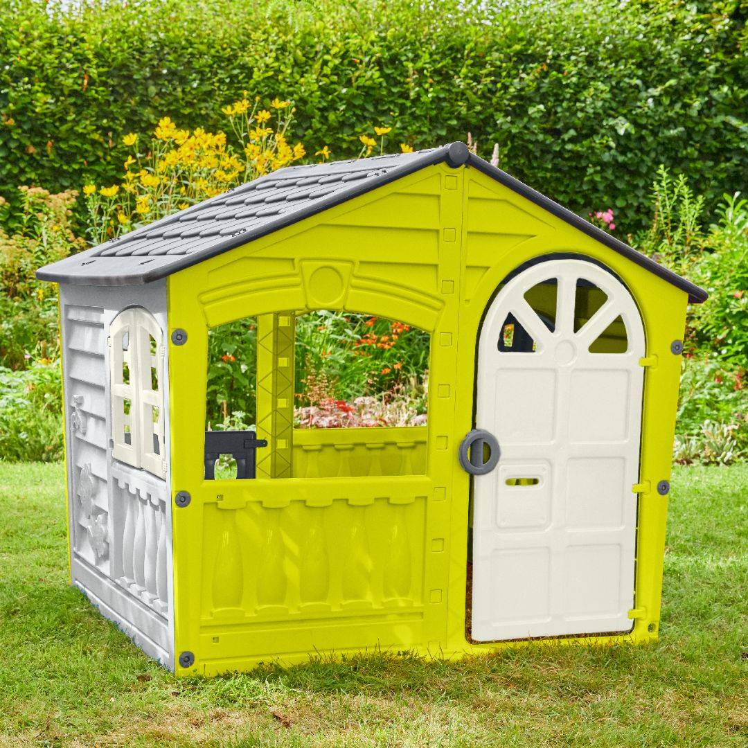 Maisonnette cabane plastique vert citron STORM - Image 1