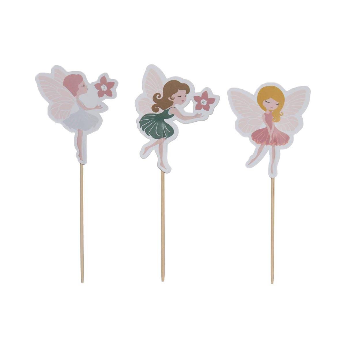 Lot de 10 Piques Décoratifs "Fées" 15cm Multicolore - Image 2