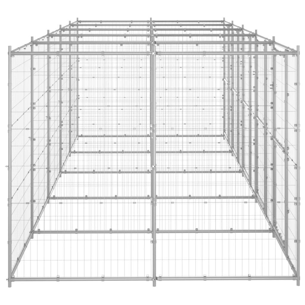 Helloshop26 - Chenil extérieur cage enclos parc animaux chien extérieur acier galvanisé 12,1 m² - Image 4