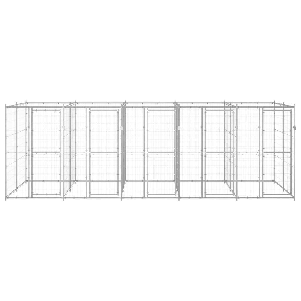 Helloshop26 - Chenil extérieur cage enclos parc animaux chien extérieur acier galvanisé 12,1 m² - Image 3