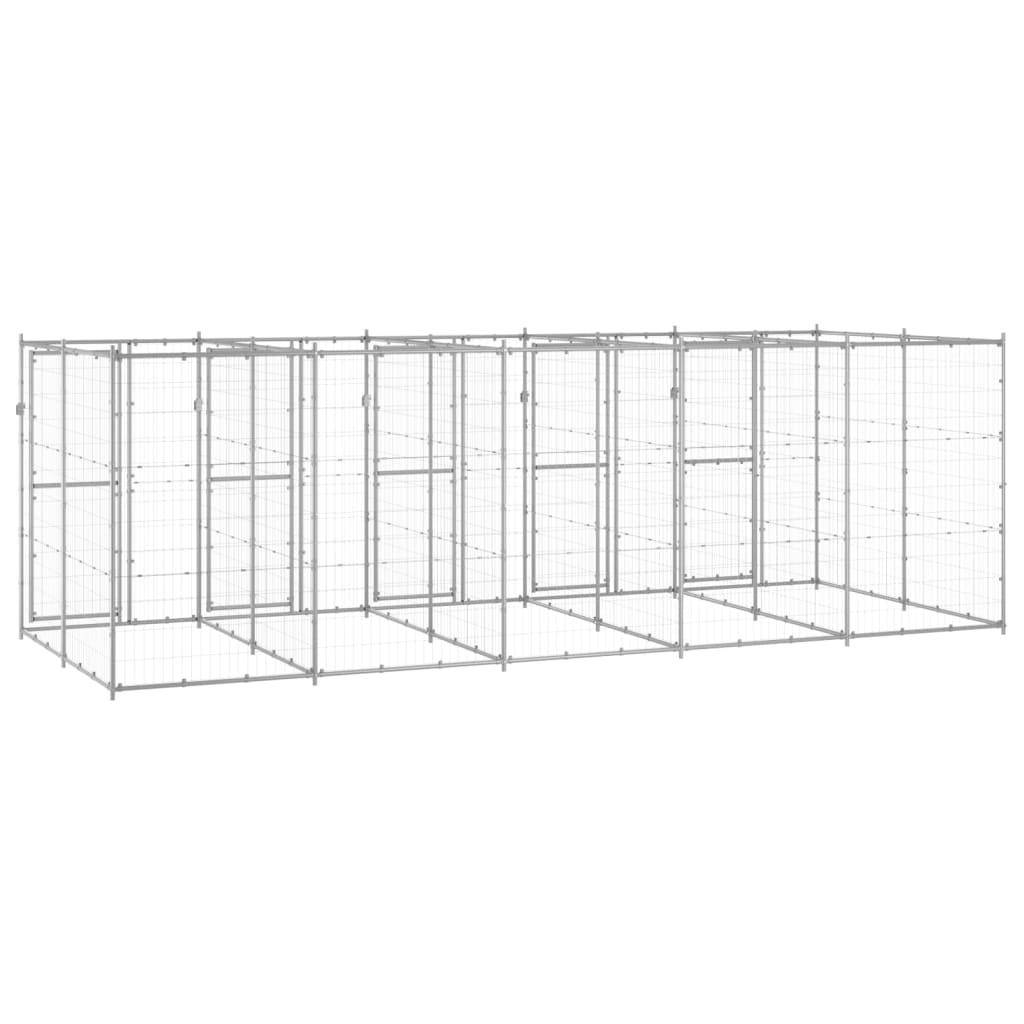 Helloshop26 - Chenil extérieur cage enclos parc animaux chien extérieur acier galvanisé 12,1 m² - Image 5