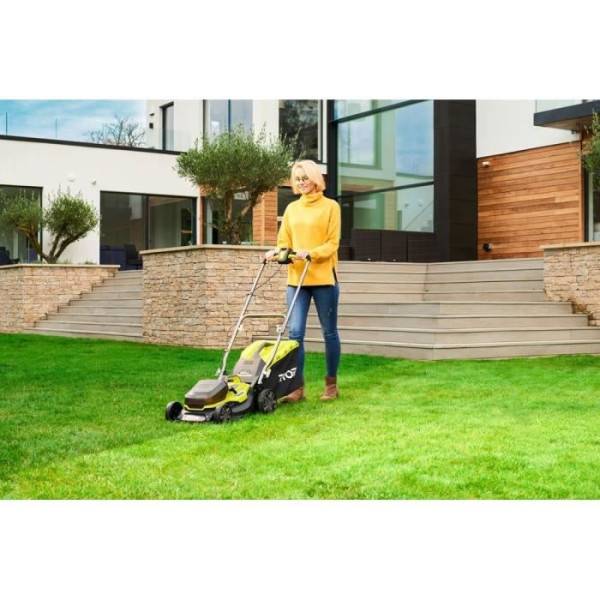 Ryobi - Tondeuse a Gazon RYOBI - poussée HYBRIDE 36V (alimentation par 2 batteries ONE+™) - coupe 37 cm + 2 batteries 5 Ah & charg. - RY18LMH - Image 6