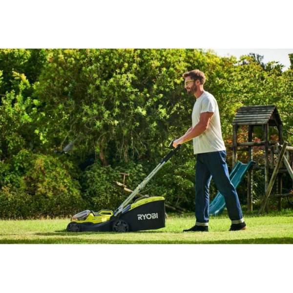 Ryobi - Tondeuse a Gazon RYOBI - poussée HYBRIDE 36V (alimentation par 2 batteries ONE+™) - coupe 37 cm + 2 batteries 5 Ah & charg. - RY18LMH - Image 5
