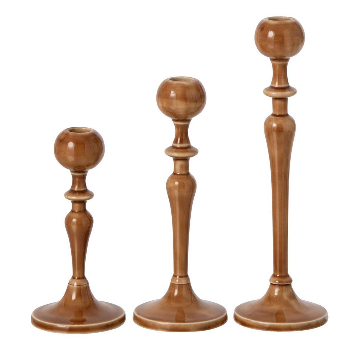 J-Line - Lot de 3 Chandeliers en Métal "Eno" 27cm Ocre - Image 1
