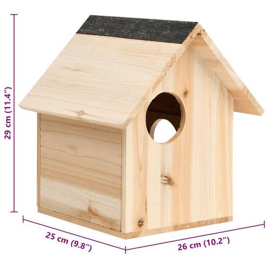 Abri pour écureuils en bois de sapin massif refuge pour jardin 26x25x29 cm – ComfortXL Outdoor Living - Image 8