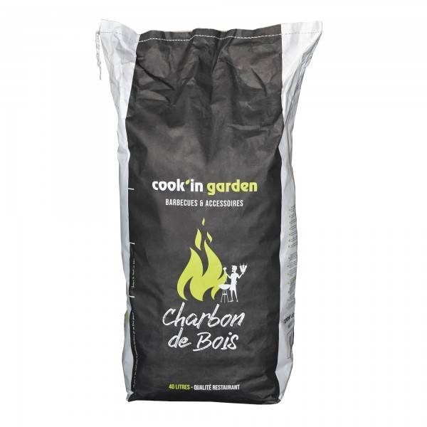 Charbon de bois qualité restaurant - FSC® 100% - sac de 40L - gros cube - Image 1