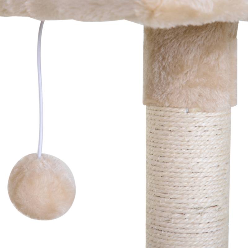 Arbre à chat 70 cm avec hamac en peluche et poteau griffoir en sisal beige – ComfortXL Pet Living - Image 8