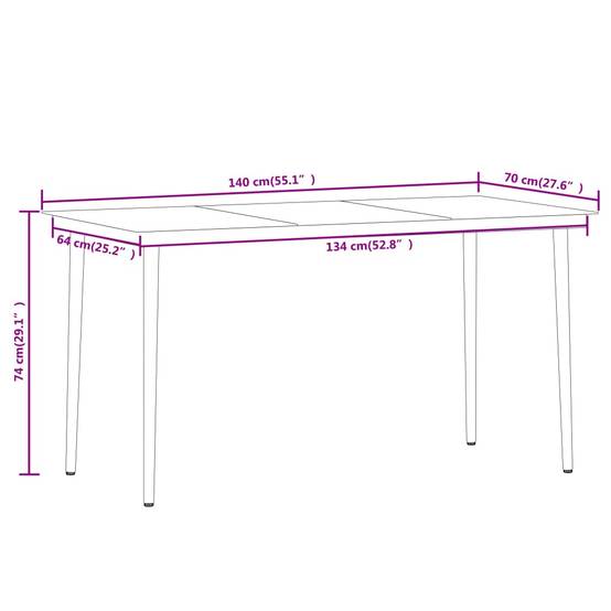 Ensemble Repas 6P 140cm Rotin PVC et Acier pour Jardin Noir – ComfortXL Outdoor Living - Image 8
