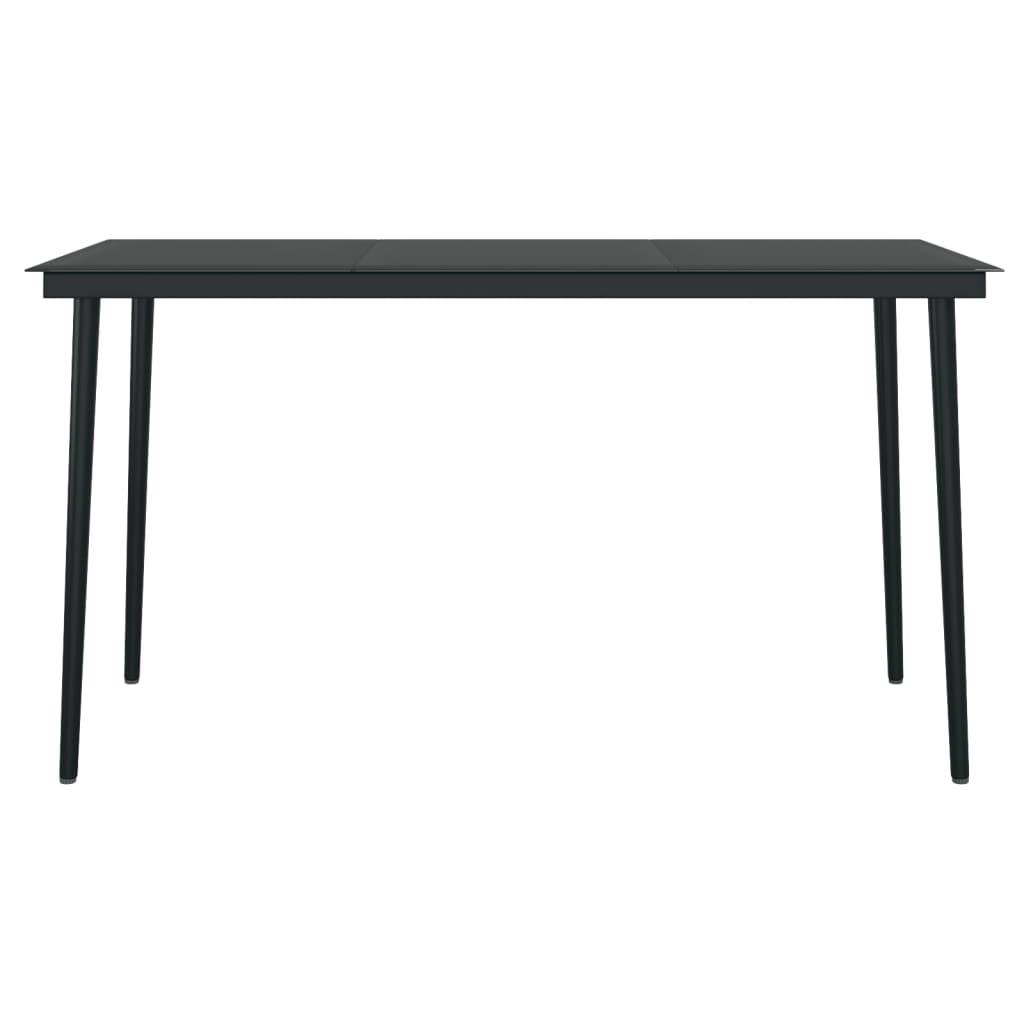 Ensemble Repas 6P 140cm Rotin PVC et Acier pour Jardin Noir – ComfortXL Outdoor Living - Image 6