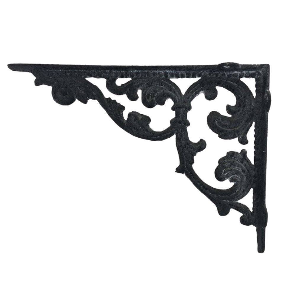 Equerre fixation étagère vintage ancienne fonte grise 28.5 x 21 cm Chemin de campagne - Image 1