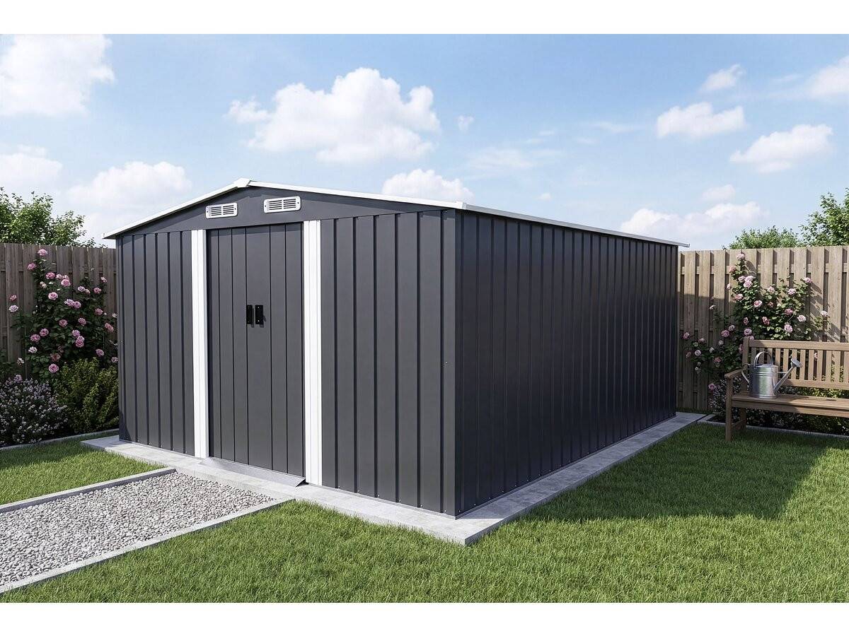 Habitat Et Jardin - Abri De Jardin Métal Avec Porte Coulissante "boston" - 13 M² - Gris -habitat Et Jardin - Image 2