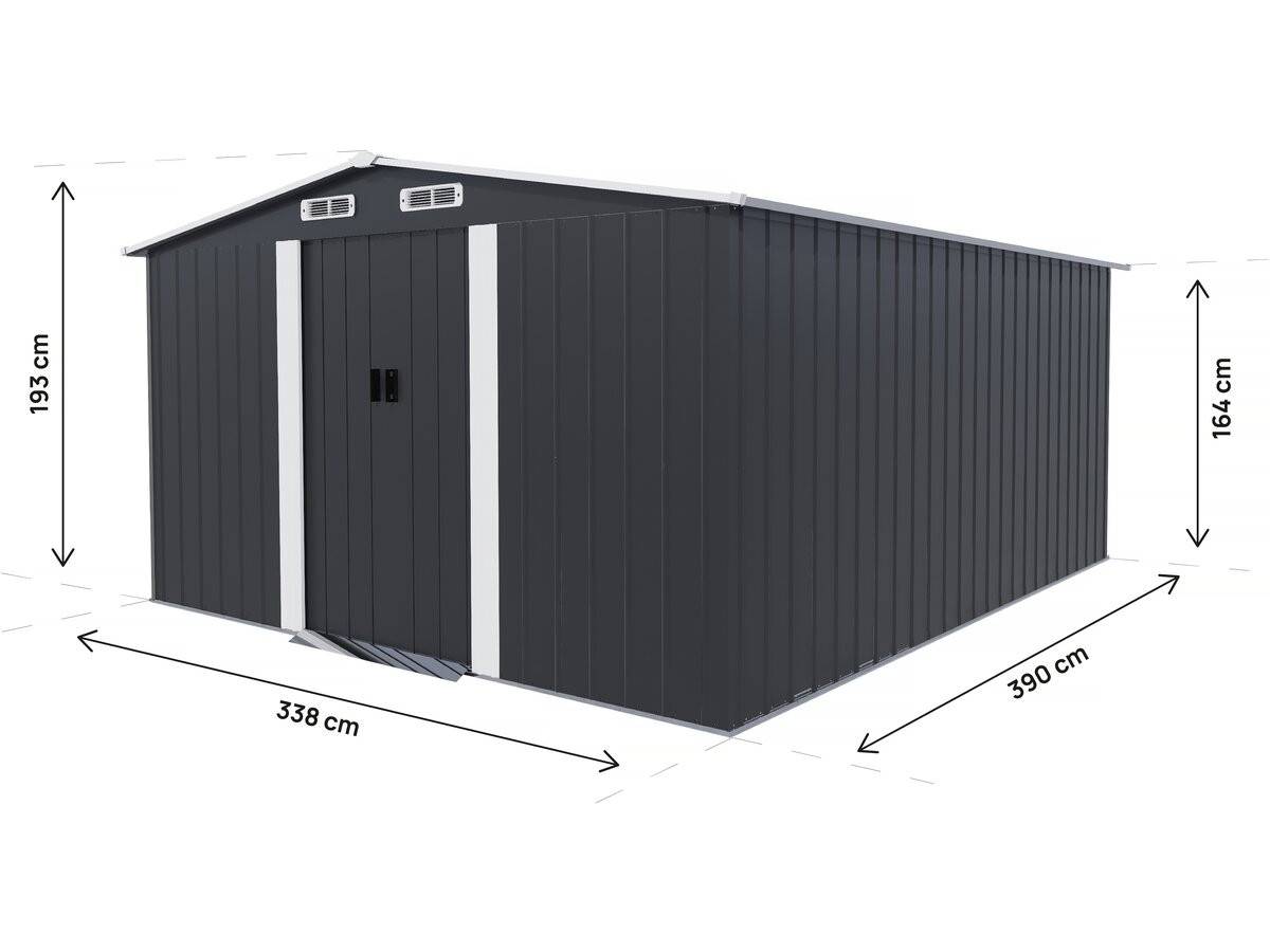 Habitat Et Jardin - Abri De Jardin Métal Avec Porte Coulissante "boston" - 13 M² - Gris -habitat Et Jardin - Image 3