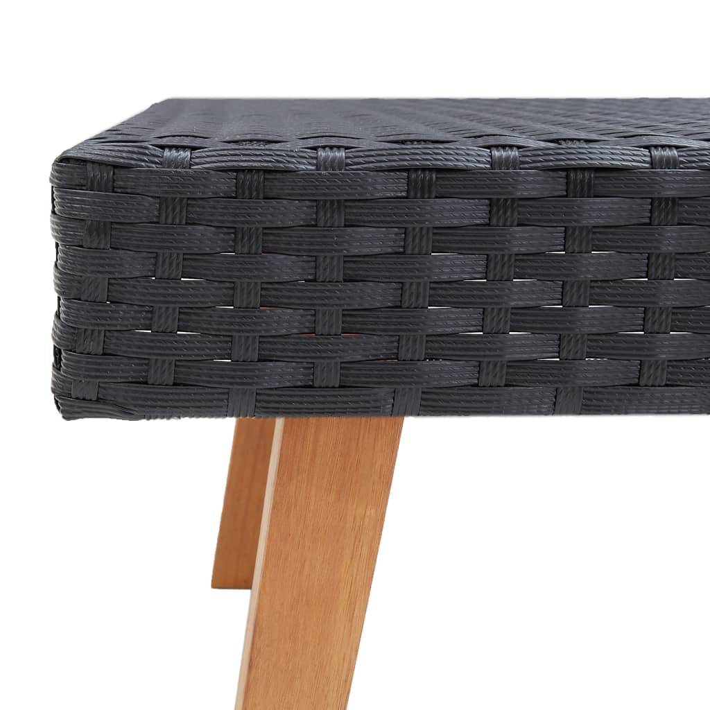 Helloshop26 - Salon de jardin meuble d'extérieur ensemble de mobilier 2 pièces avec coussins résine tressée noir - Image 4