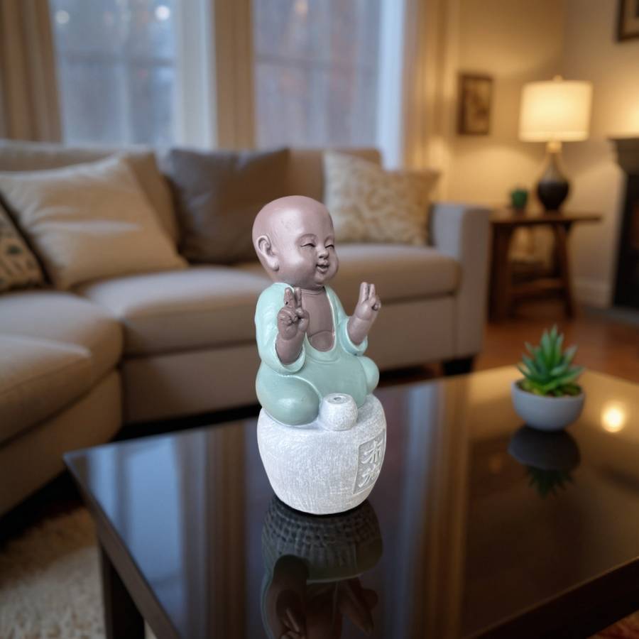 Zen Light - Statue Bonze Porte-Encens Dana - Bouddha Méditation-Ambiance Zen et Relaxante-Fabrication Artisanale FengShui-H14cm–Zen'Light - Image 5