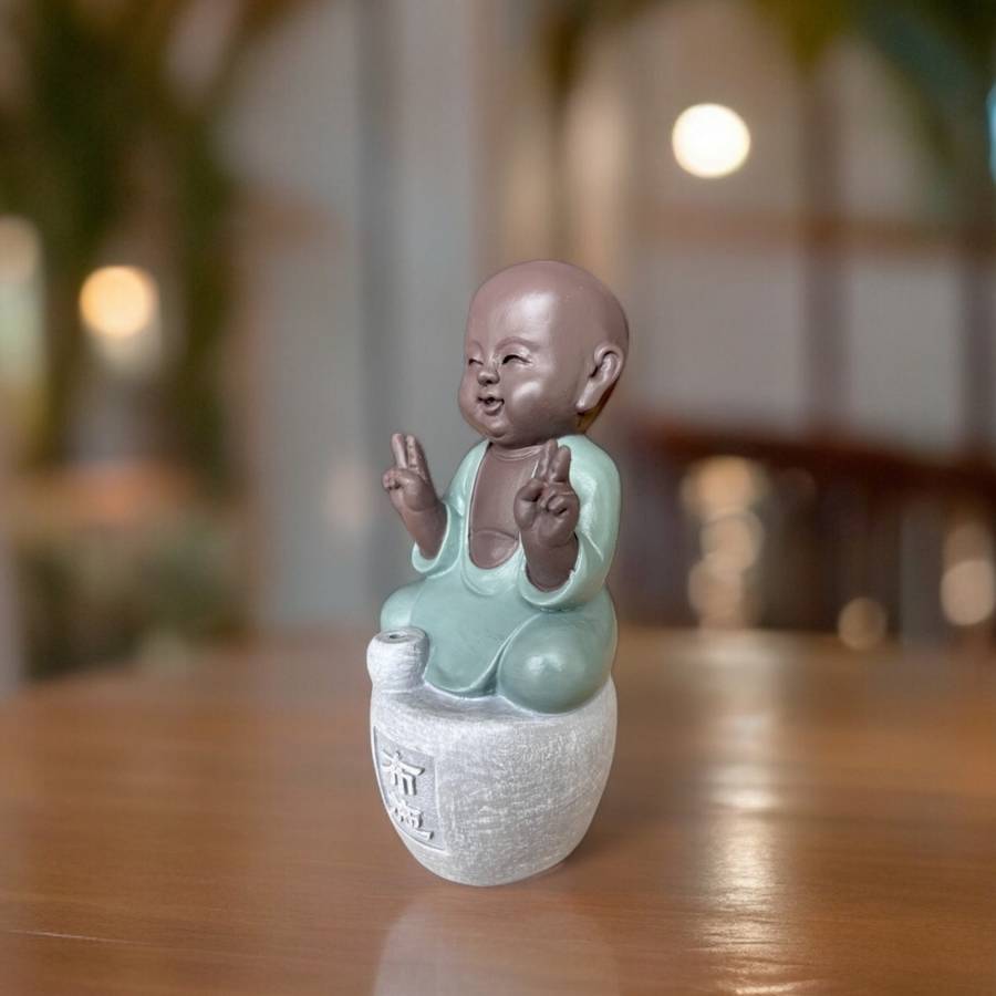 Zen Light - Statue Bonze Porte-Encens Dana - Bouddha Méditation-Ambiance Zen et Relaxante-Fabrication Artisanale FengShui-H14cm–Zen'Light - Image 3